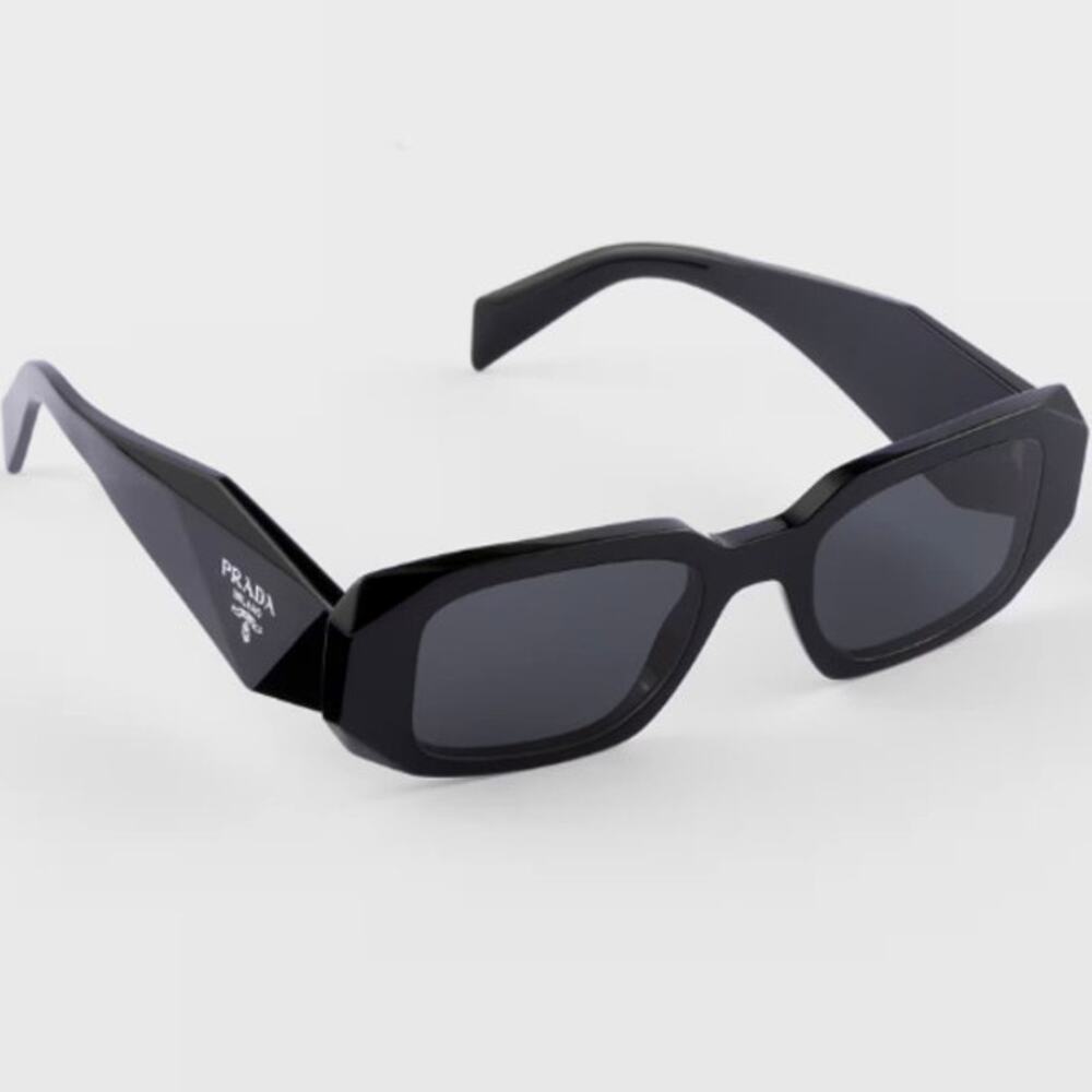 Prada Black Slate Gray Lenses Symbole Sunglasses - Picture 2 of 11